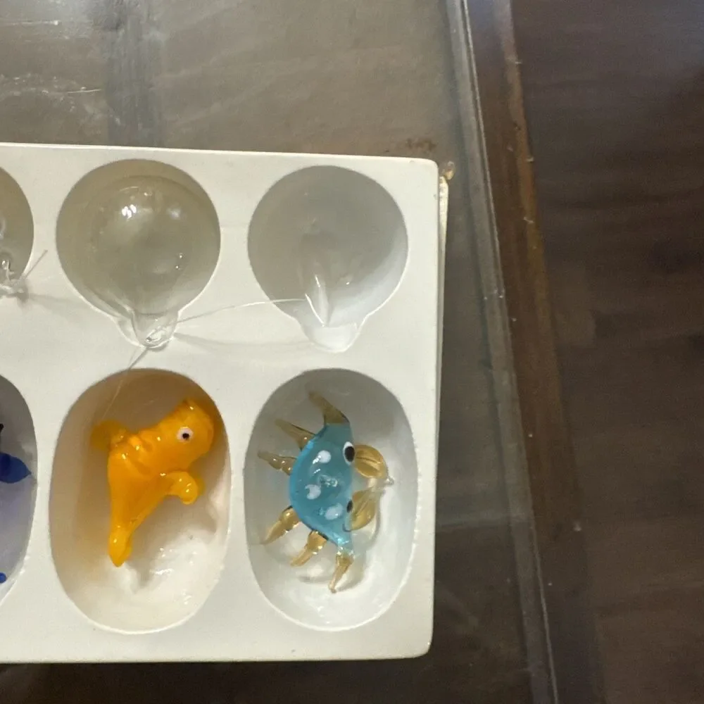 Ganz Fish Hand Blown Glass Floating Bubble Tank Aquarium Decor Vintage Set Of 6